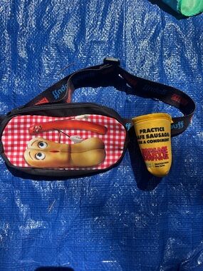 Fun Sausage Party Fanny Pack with Yellow Drink Holder
